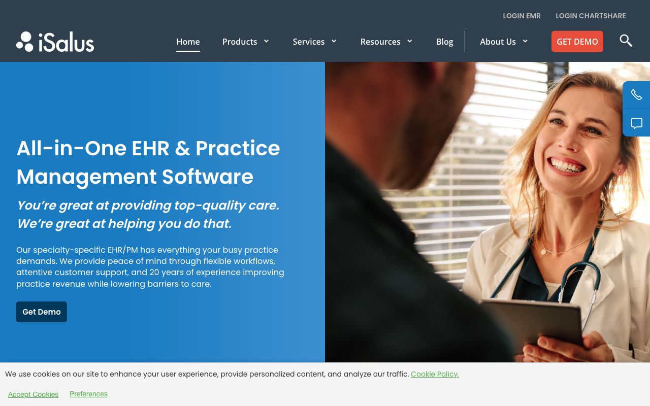 iSalus EMR — zrzut ekranu interfejsu