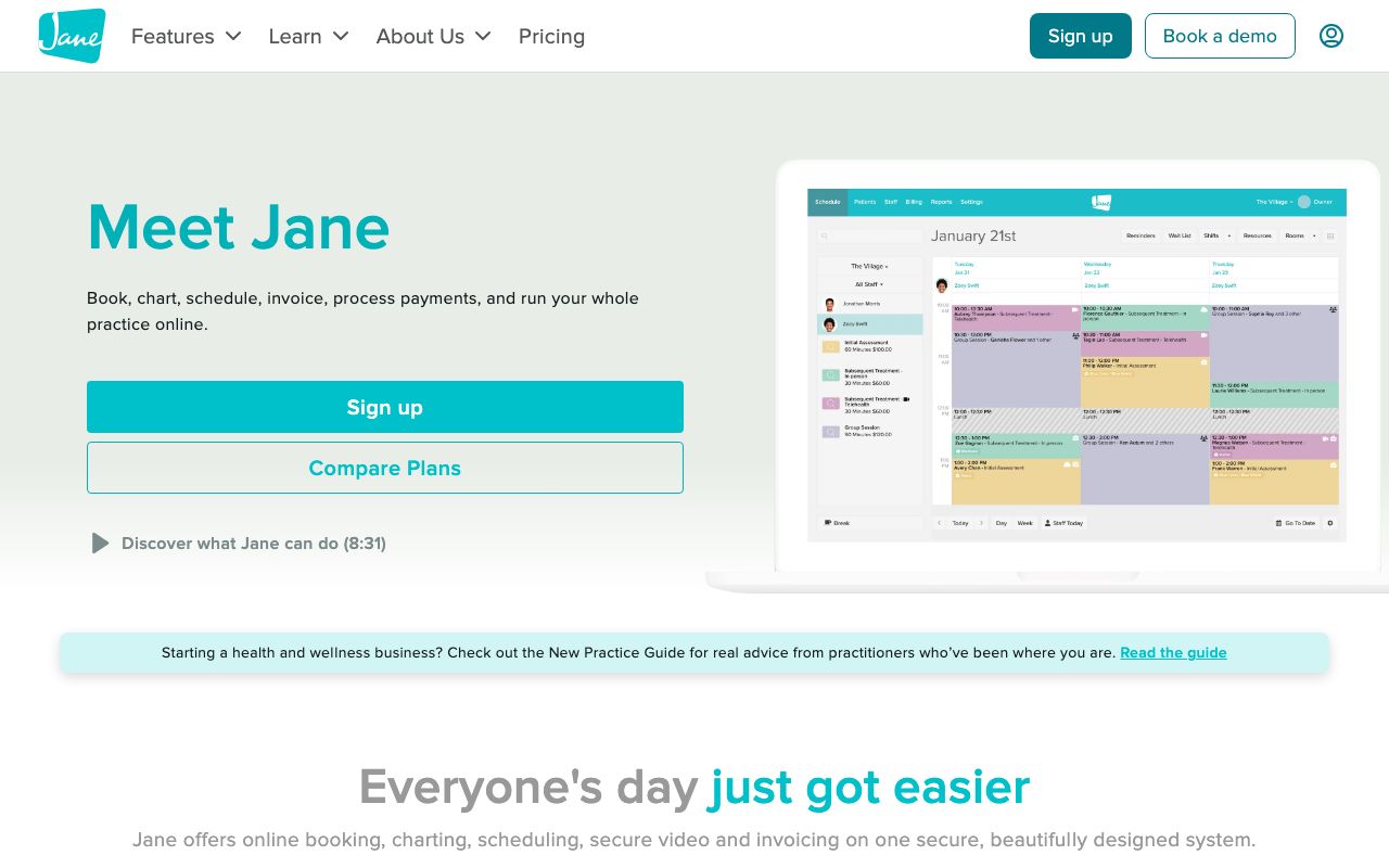 Jane — zrzut ekranu interfejsu