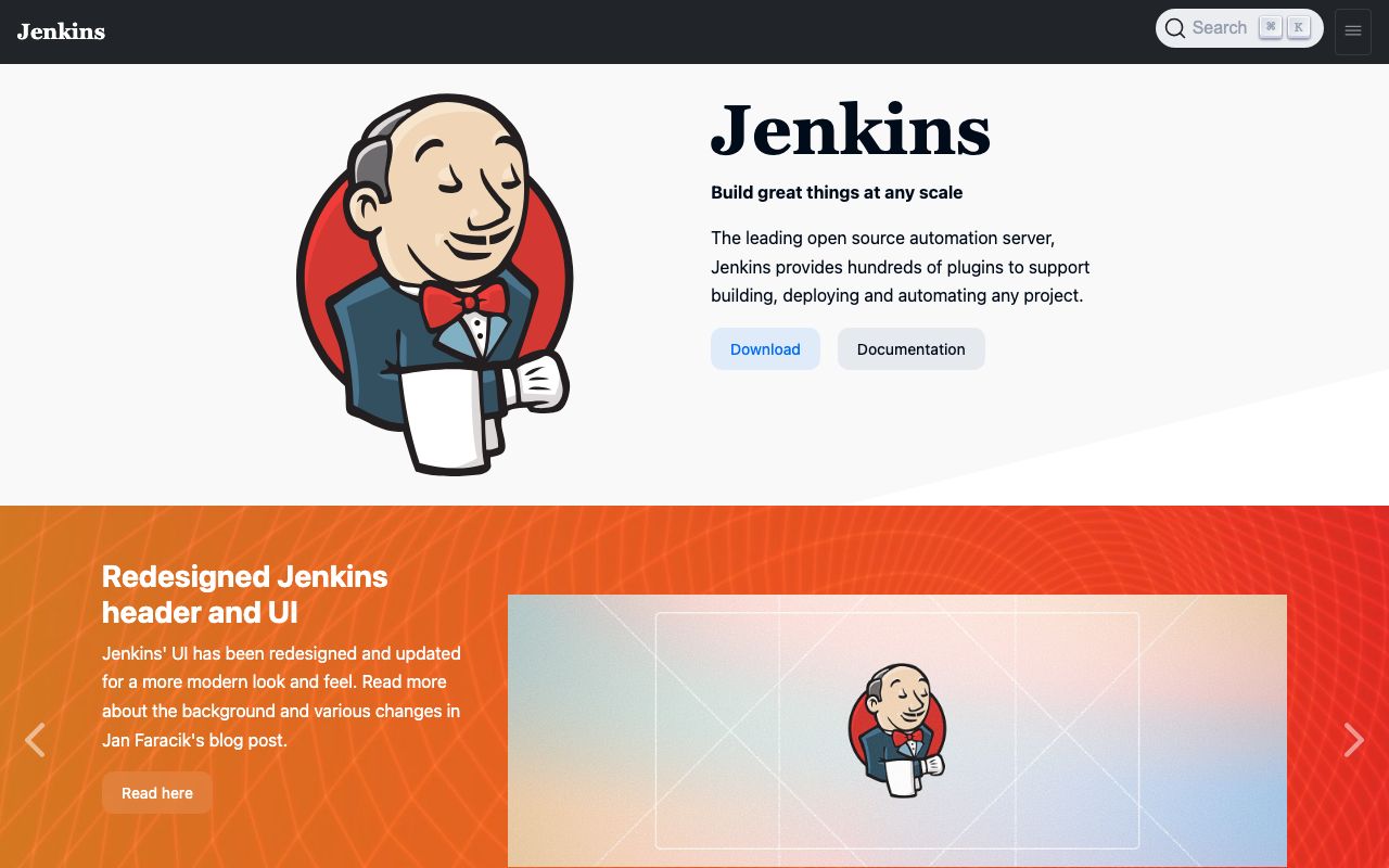 Jenkins — zrzut ekranu interfejsu