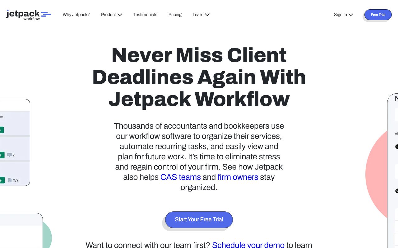 Jetpack Workflow — zrzut ekranu interfejsu