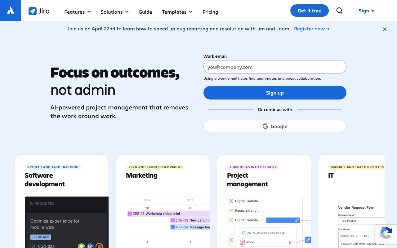 Jira — zrzut ekranu interfejsu
