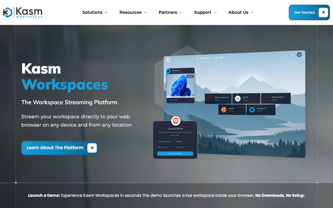 Kasm Workspaces — zrzut ekranu interfejsu