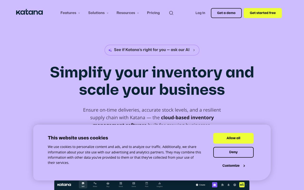 Katana Cloud Inventory — zrzut ekranu interfejsu