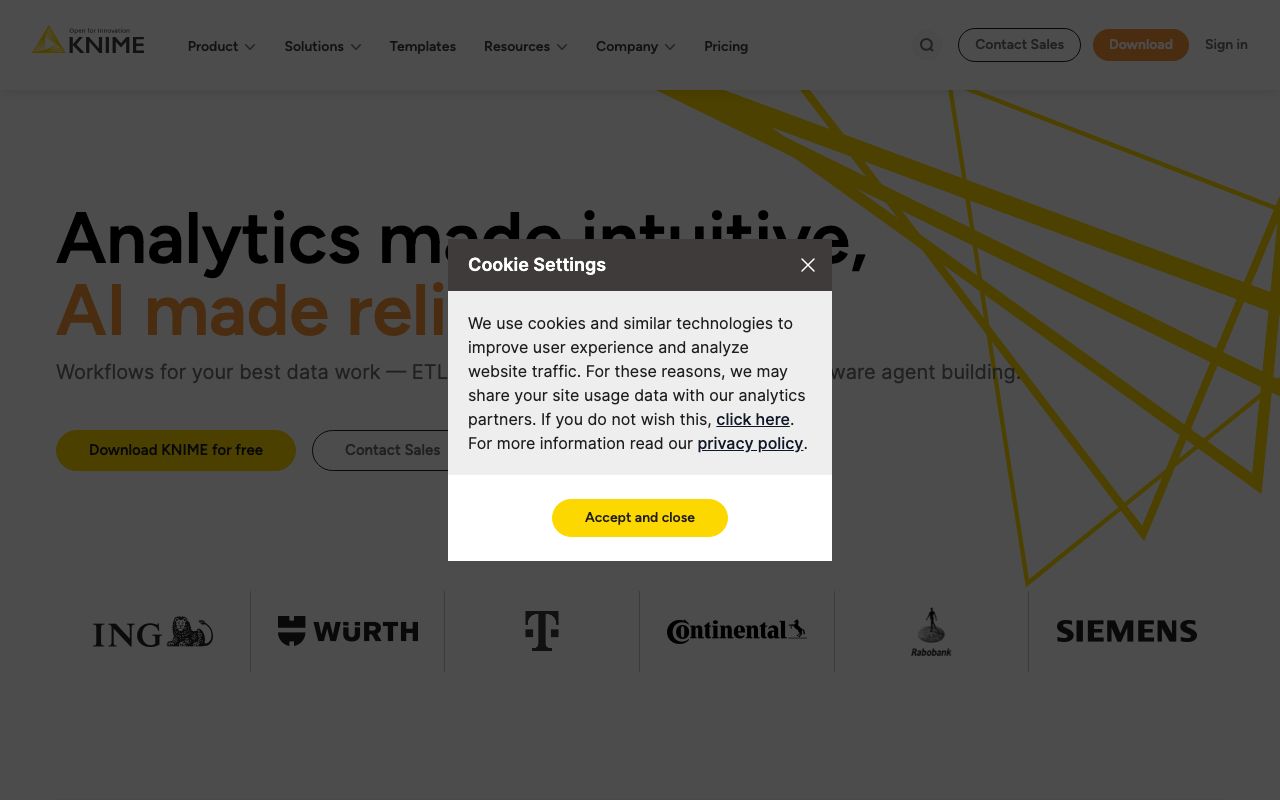 KNIME Analytics Platform — zrzut ekranu interfejsu