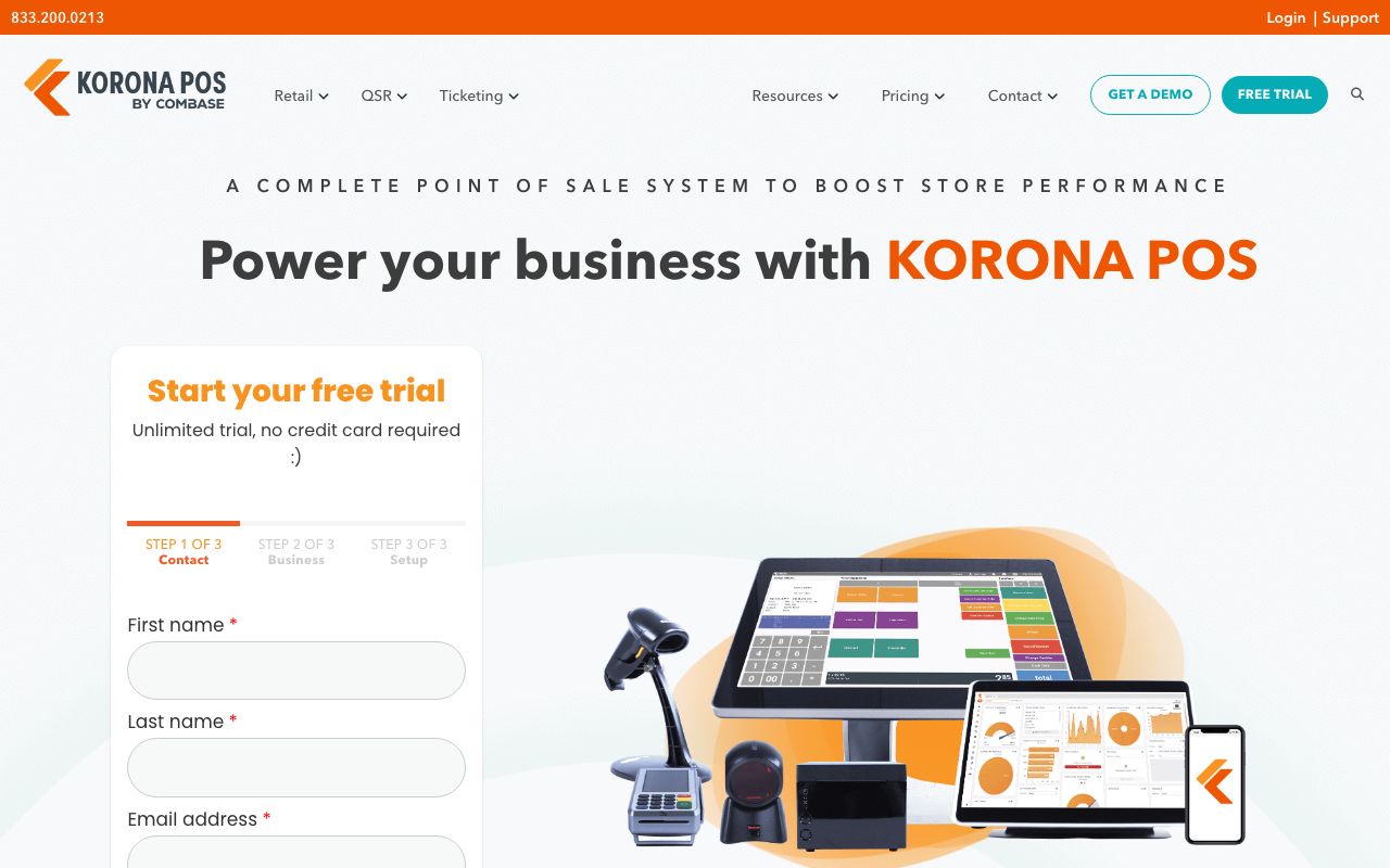 KORONA POS — zrzut ekranu interfejsu