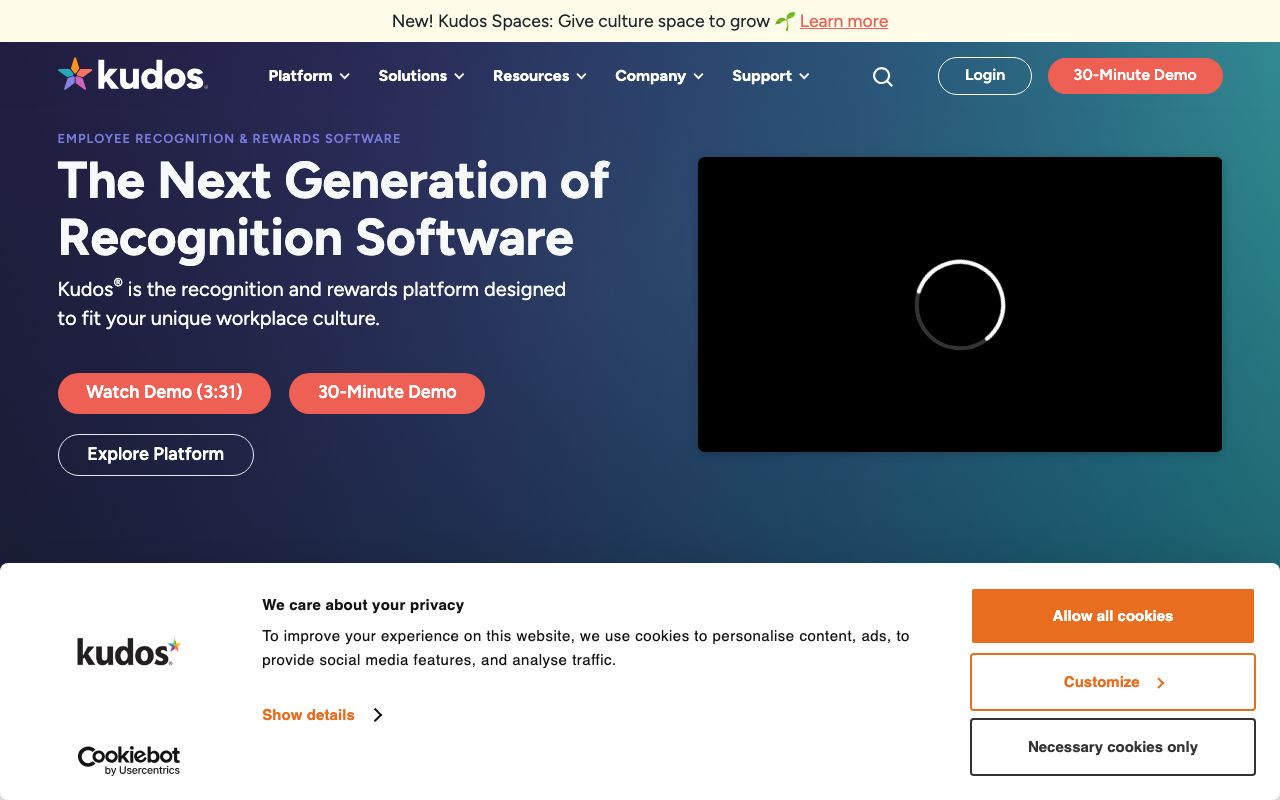 Kudos — zrzut ekranu interfejsu