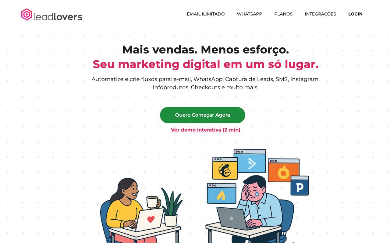 Leadlovers — zrzut ekranu interfejsu