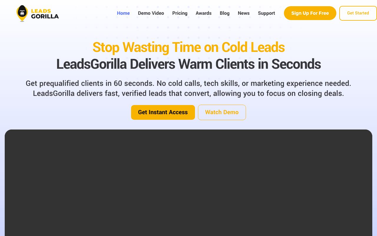 LeadsGorilla — zrzut ekranu interfejsu