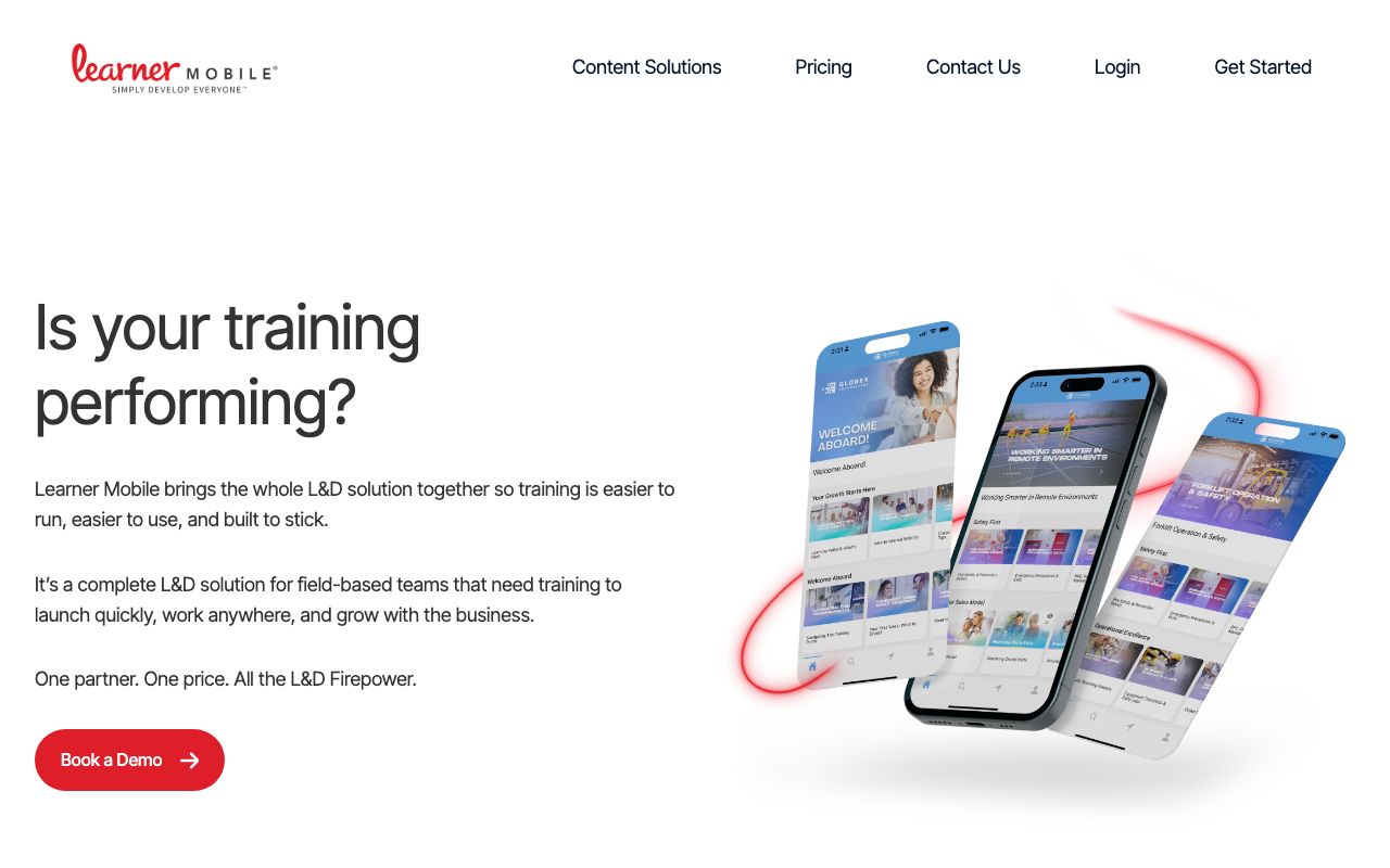 Learner Mobile — zrzut ekranu interfejsu