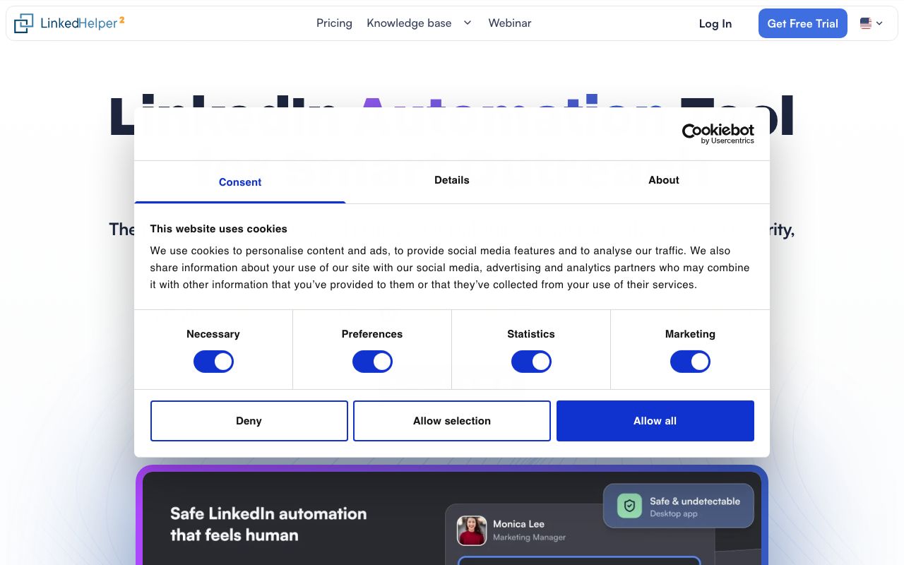 Linked Helper 2 — zrzut ekranu interfejsu