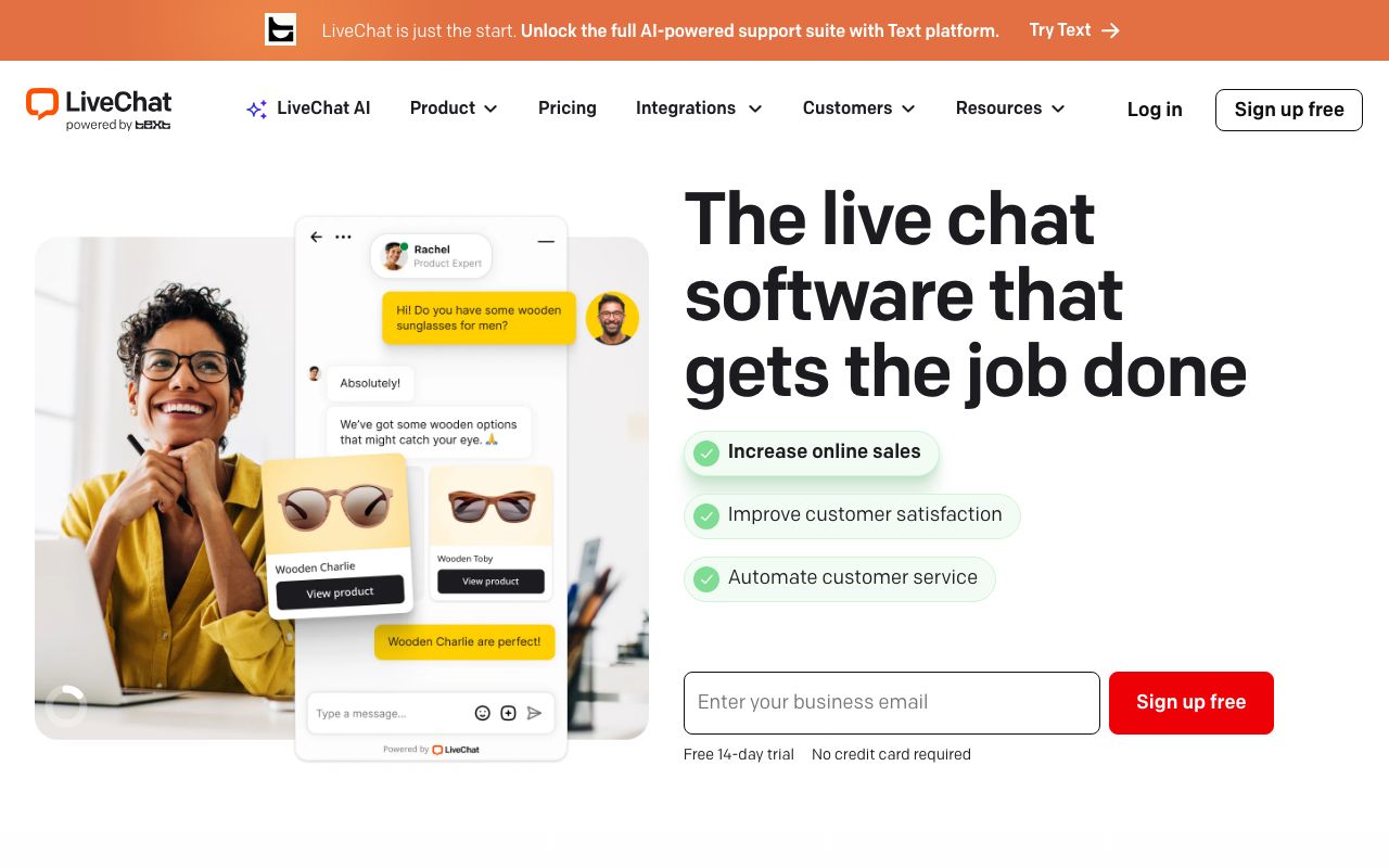 LiveChat — zrzut ekranu interfejsu