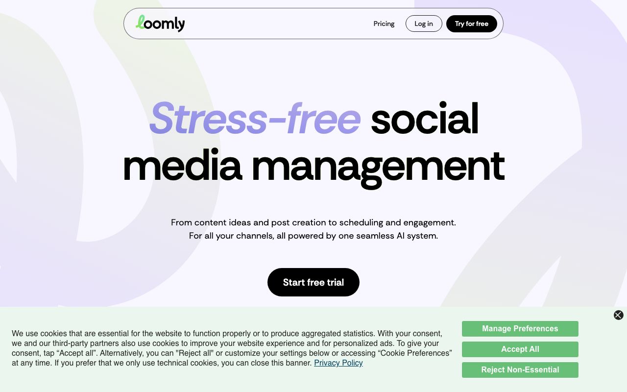 Loomly — zrzut ekranu interfejsu