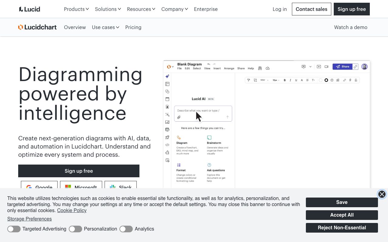 Lucidchart Pricing: A Comprehensive Guide — zrzut ekranu interfejsu