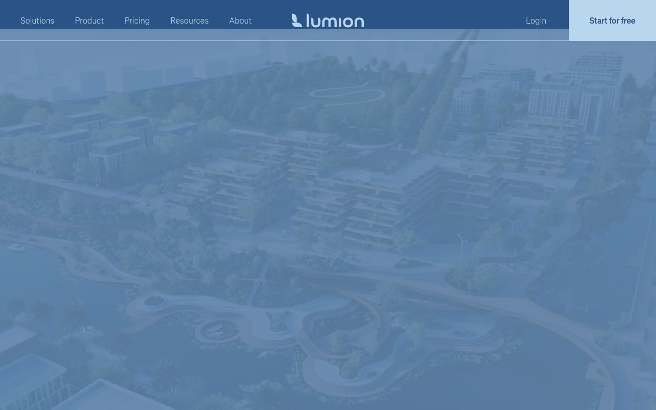 Lumion — zrzut ekranu interfejsu