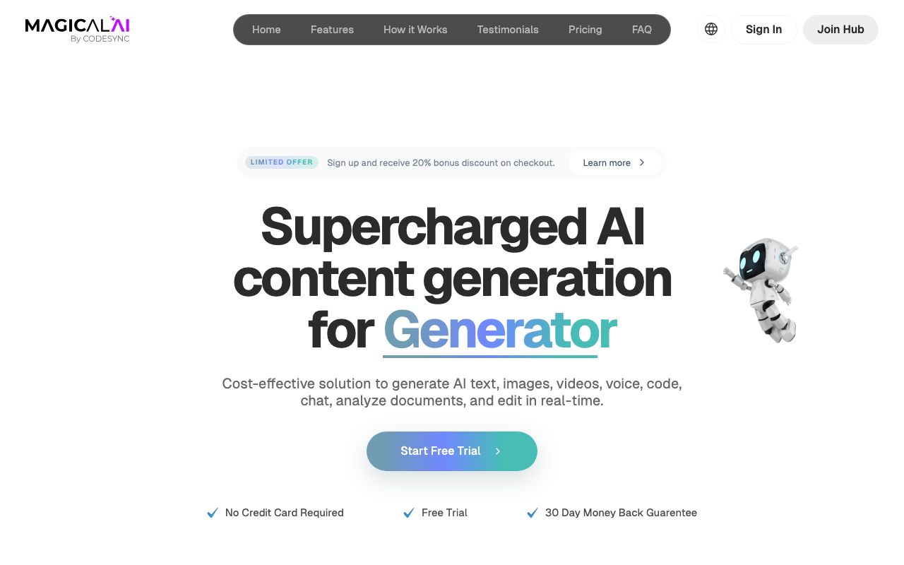 Magical AI — zrzut ekranu interfejsu
