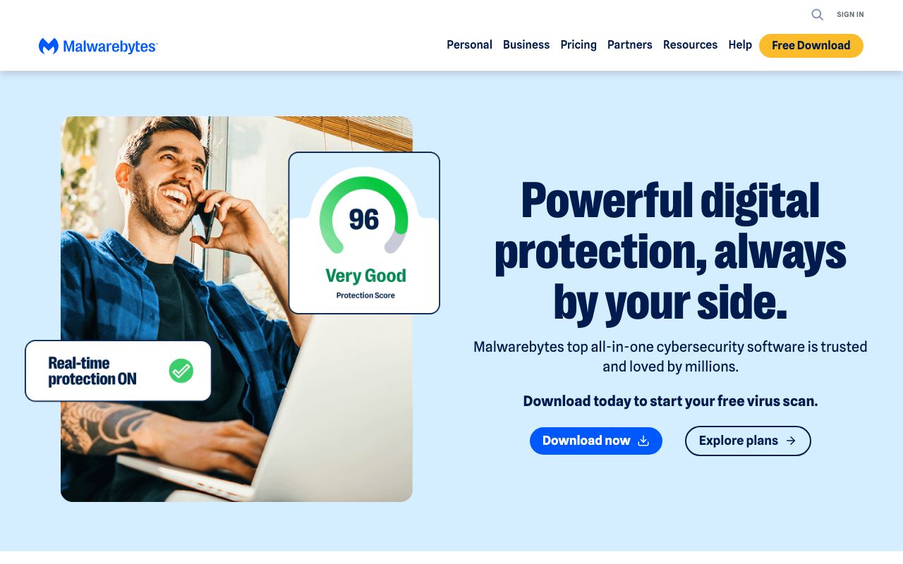 Reviews of Malwarebytes for Business — zrzut ekranu interfejsu