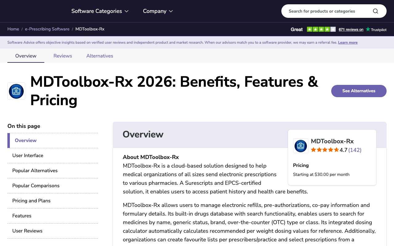 MDToolbox-Rx — zrzut ekranu interfejsu