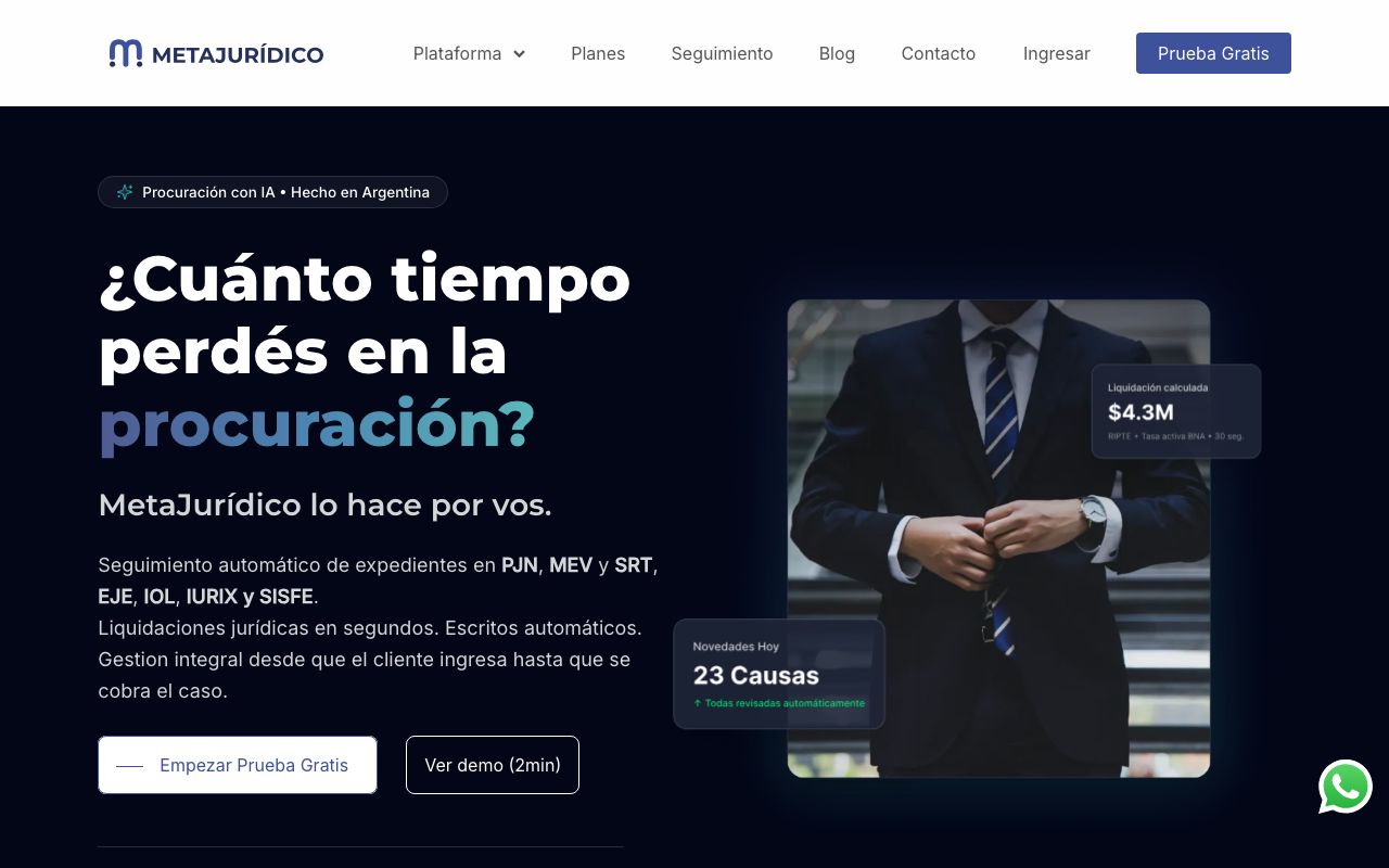 MetaJuridico — zrzut ekranu interfejsu