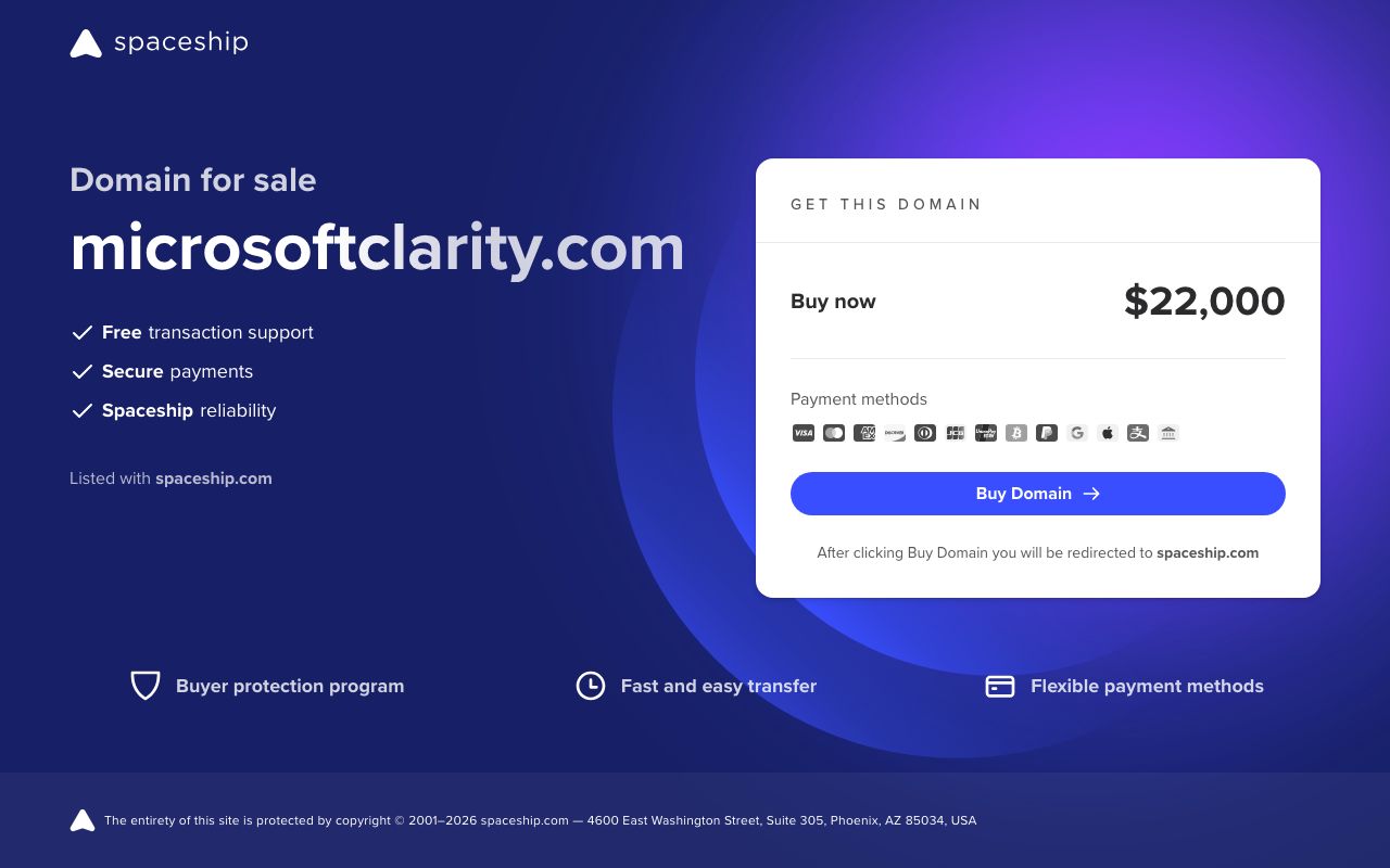 Microsoft Clarity — zrzut ekranu interfejsu