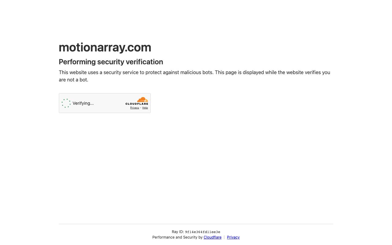 Motion Array — zrzut ekranu interfejsu