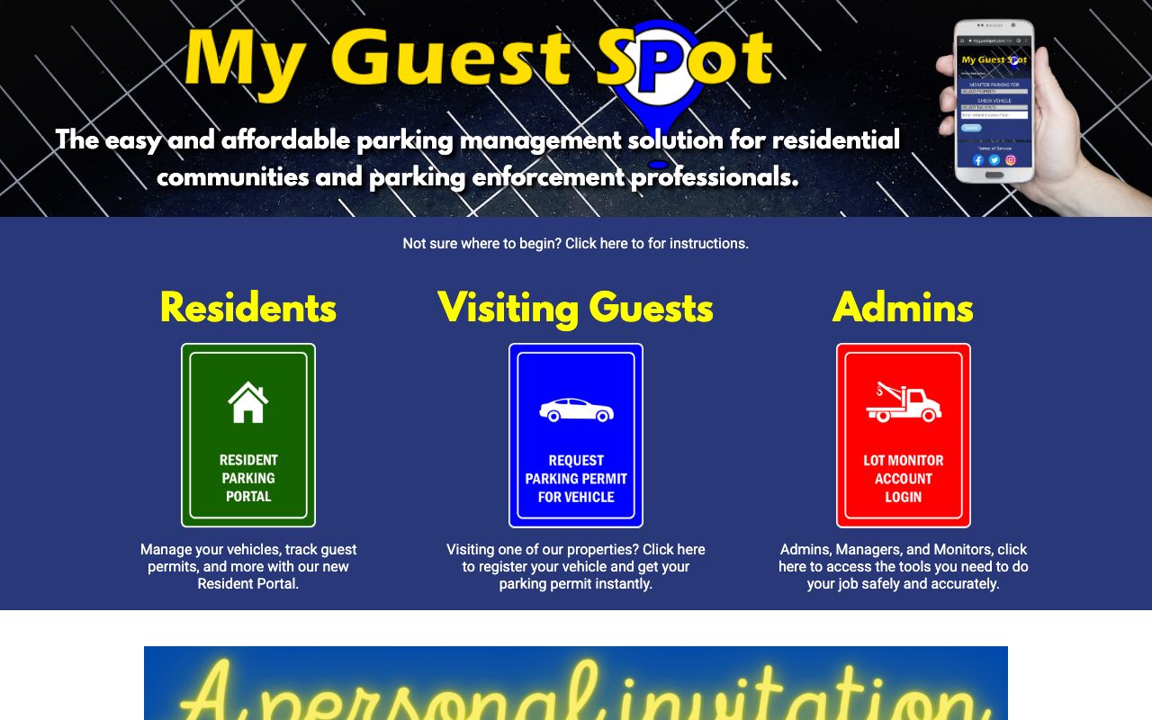MyGuestSpot — zrzut ekranu interfejsu