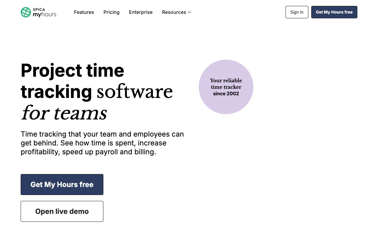 My Hours. Verified Reviews, Pros & Cons — zrzut ekranu interfejsu