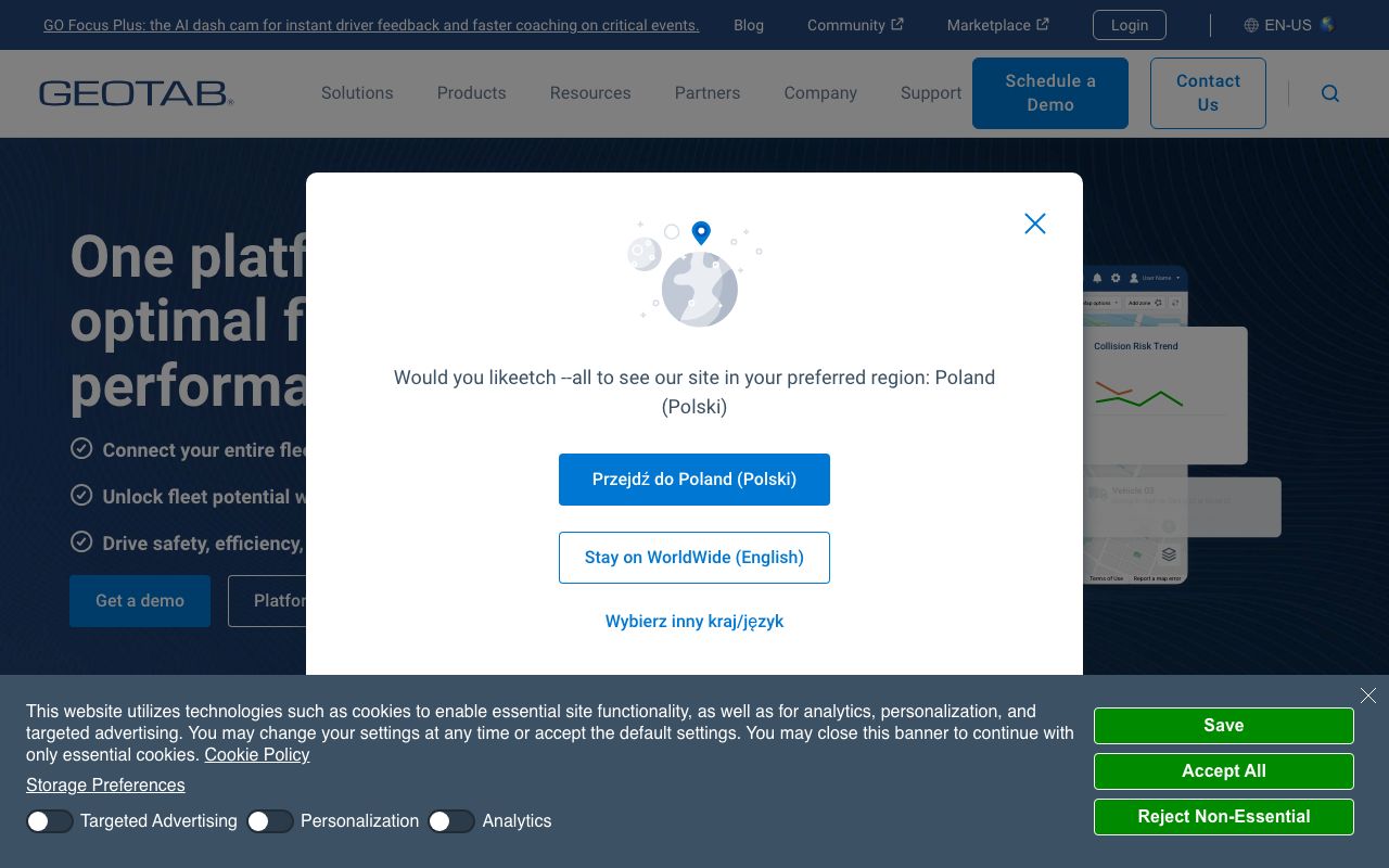 Geotab. Verified Reviews, Pros & Cons — zrzut ekranu interfejsu
