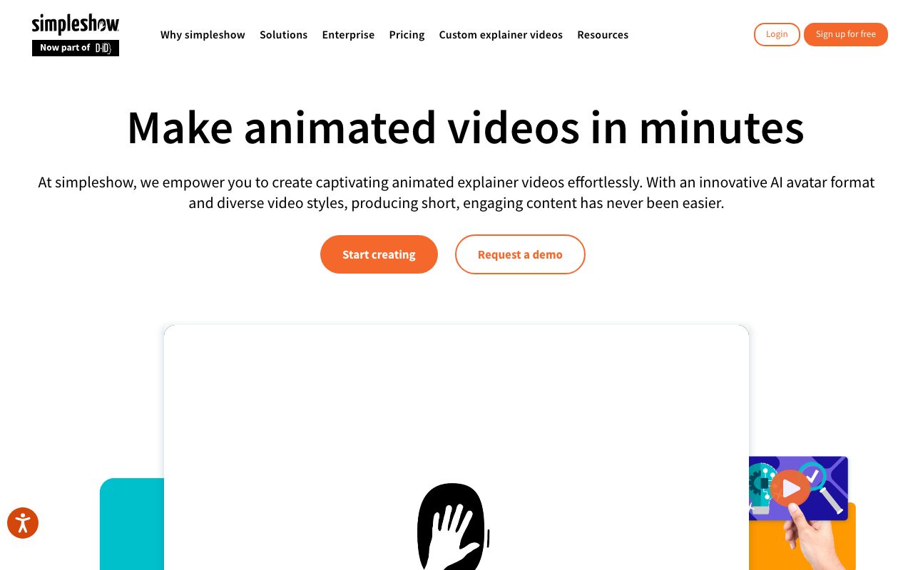 simpleshow video maker — zrzut ekranu interfejsu