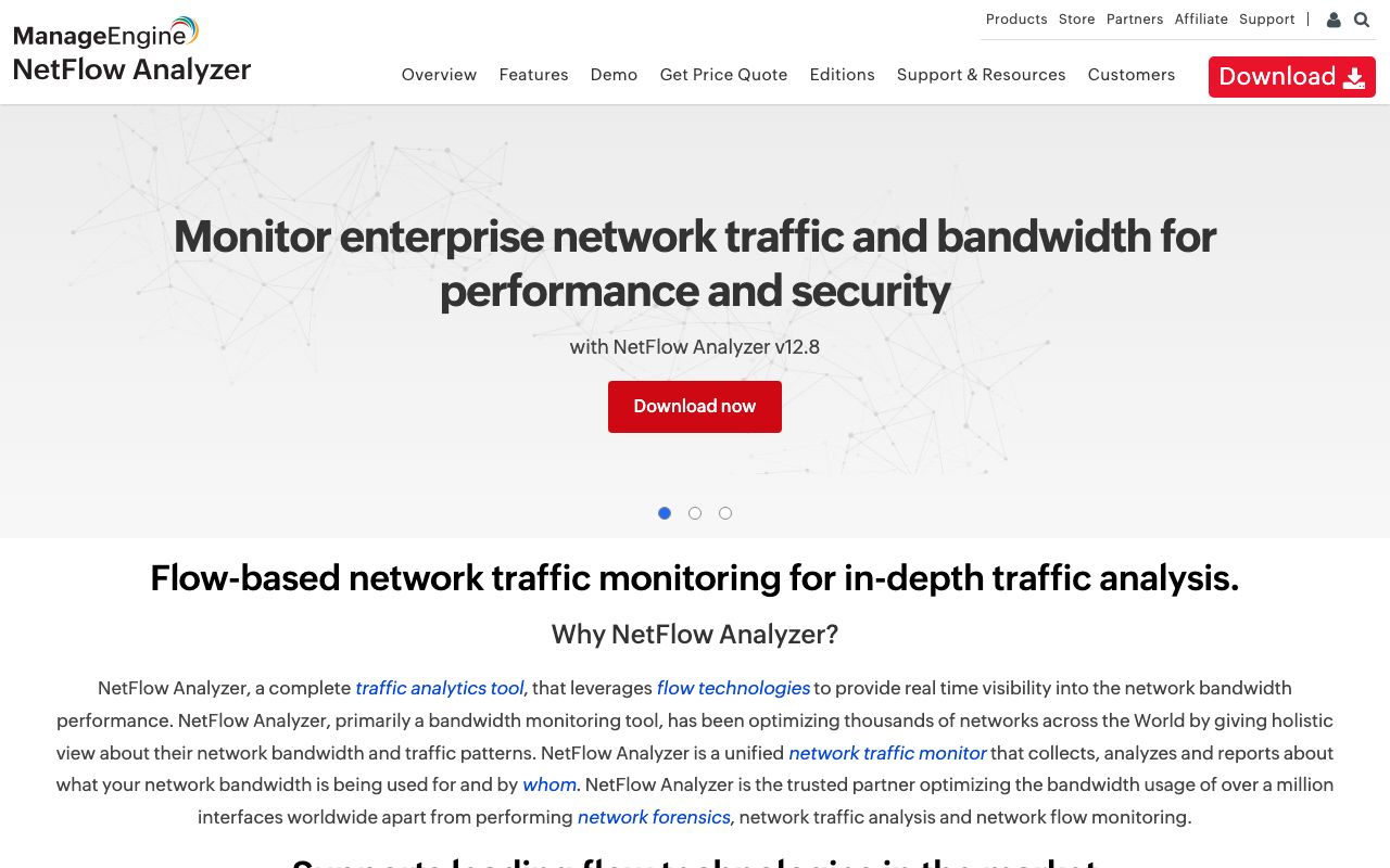 ManageEngine NetFlow Analyzer Software Pricing ... — zrzut ekranu interfejsu