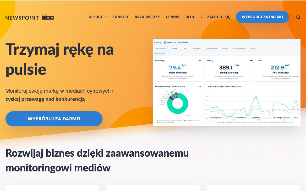 Newspoint — zrzut ekranu interfejsu
