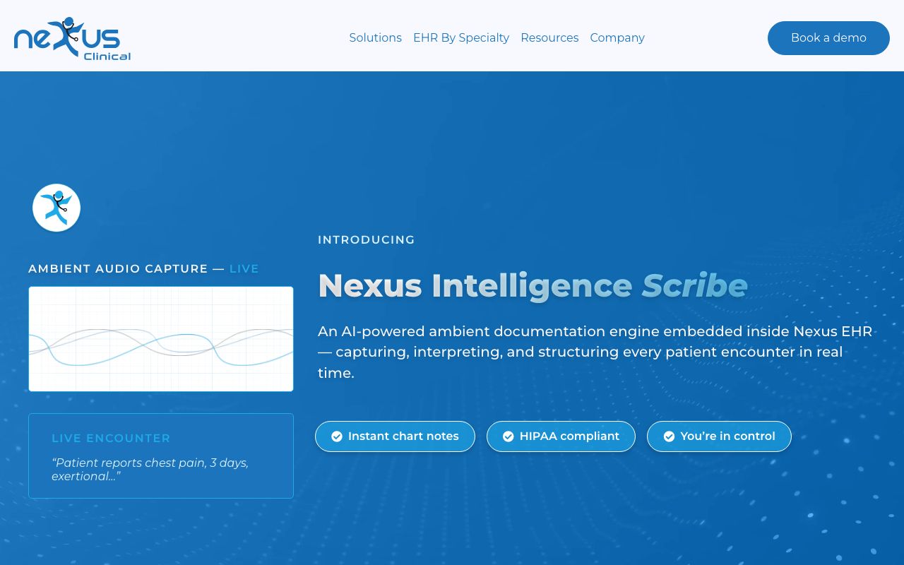 Nexus EHR — zrzut ekranu interfejsu