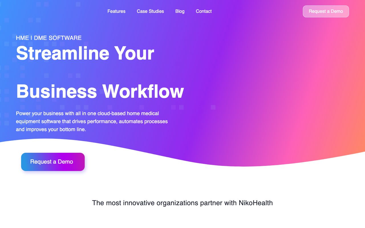 NikoHealth — zrzut ekranu interfejsu