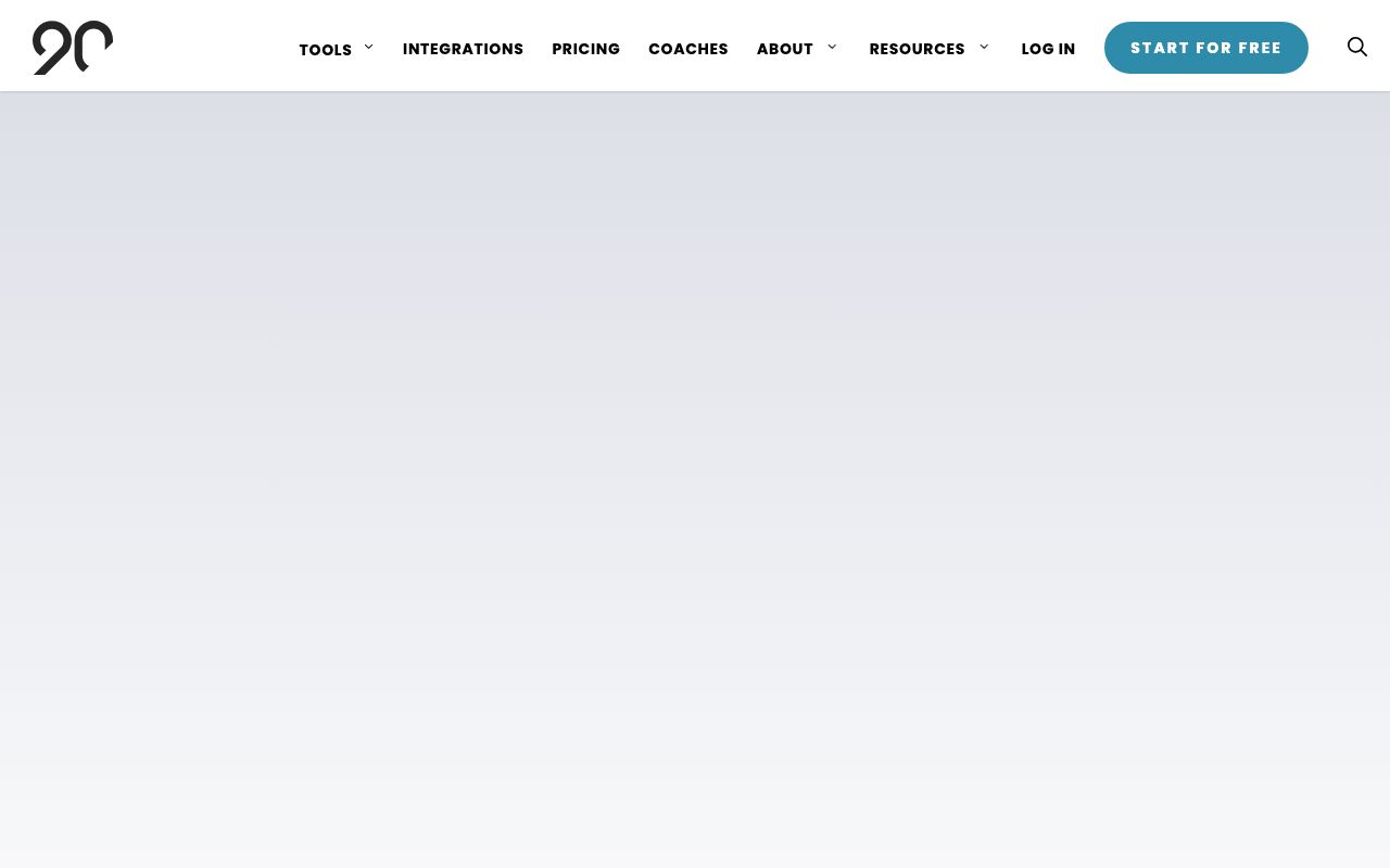 Ninety.io — zrzut ekranu interfejsu