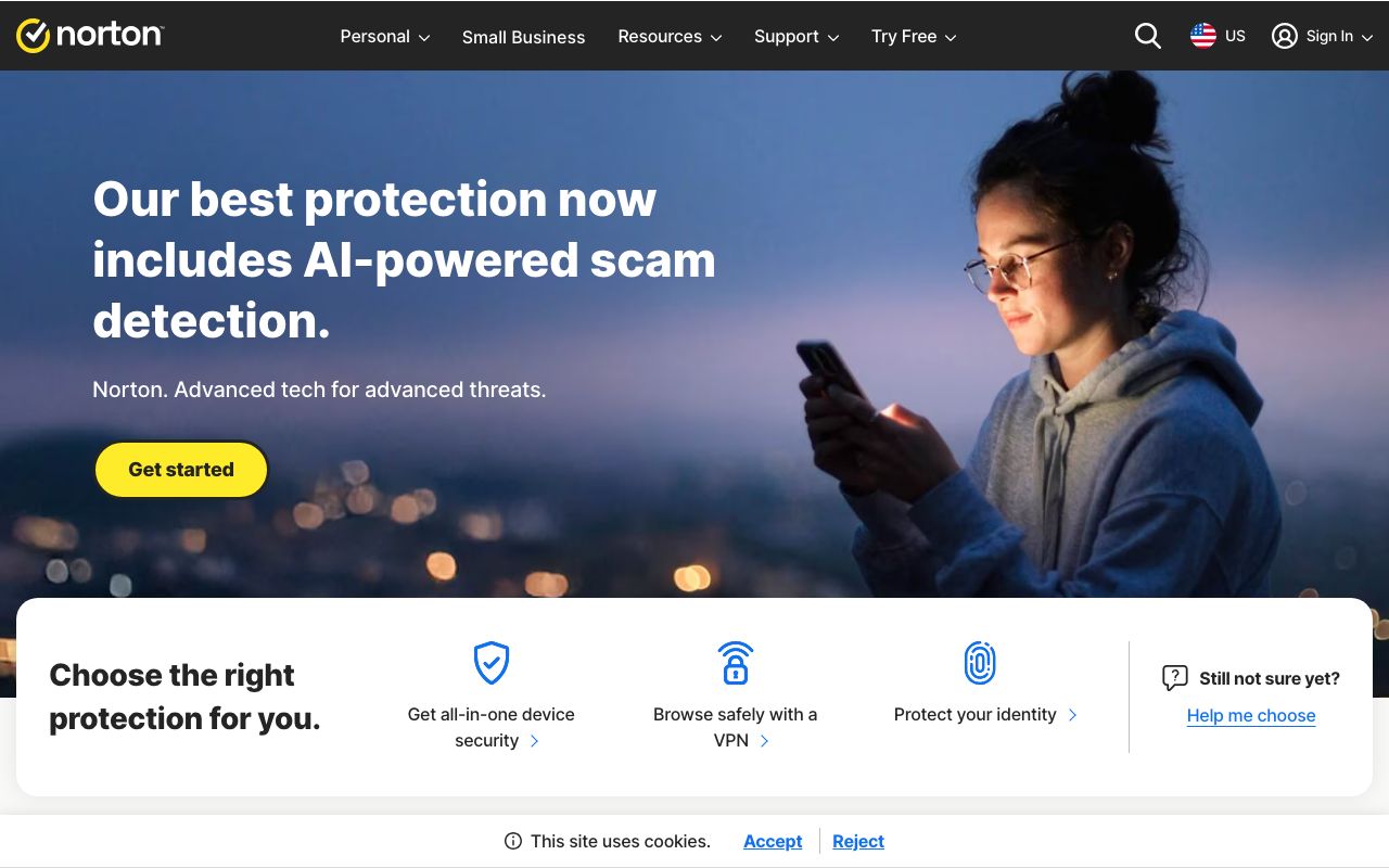 Norton AntiVirus Reviews, Pros and Cons — zrzut ekranu interfejsu