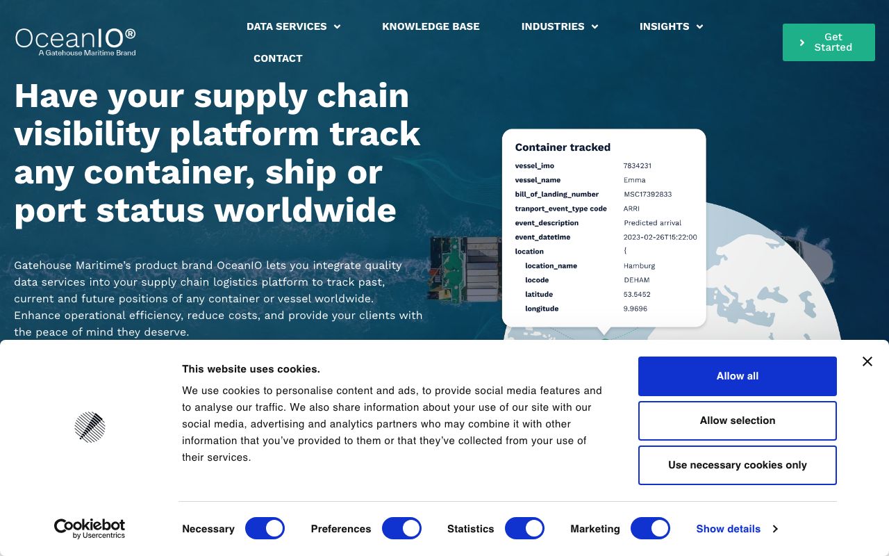Ocean.io — zrzut ekranu interfejsu