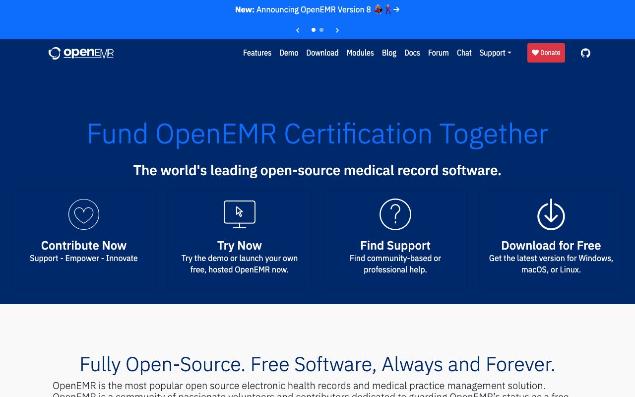 OpenEMR. Verified Reviews, Pros & Cons — zrzut ekranu interfejsu