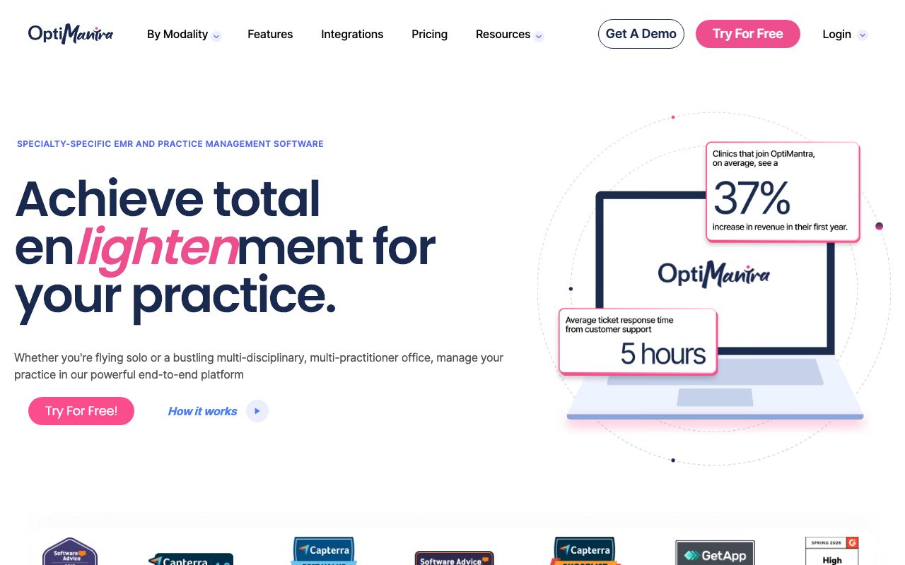 OptiMantra — zrzut ekranu interfejsu