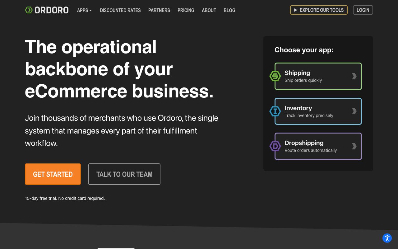 Ordoro | GetApp — zrzut ekranu interfejsu