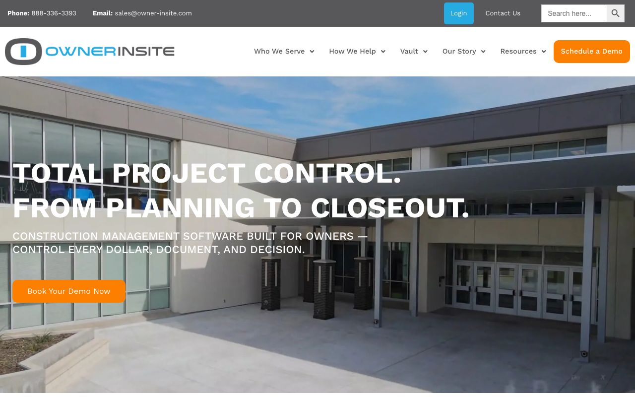 Owner Insite — zrzut ekranu interfejsu