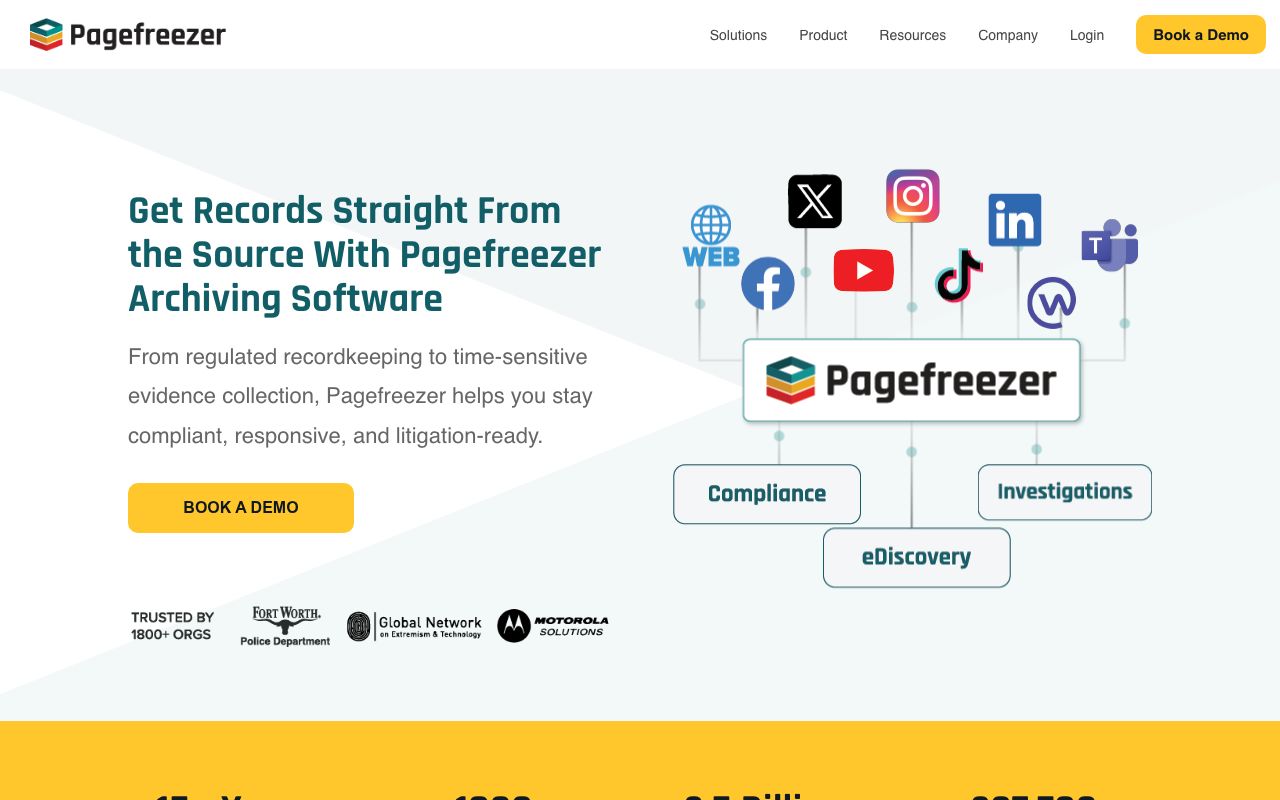 Pagefreezer Pricing, Alternatives & More 2026 — zrzut ekranu interfejsu