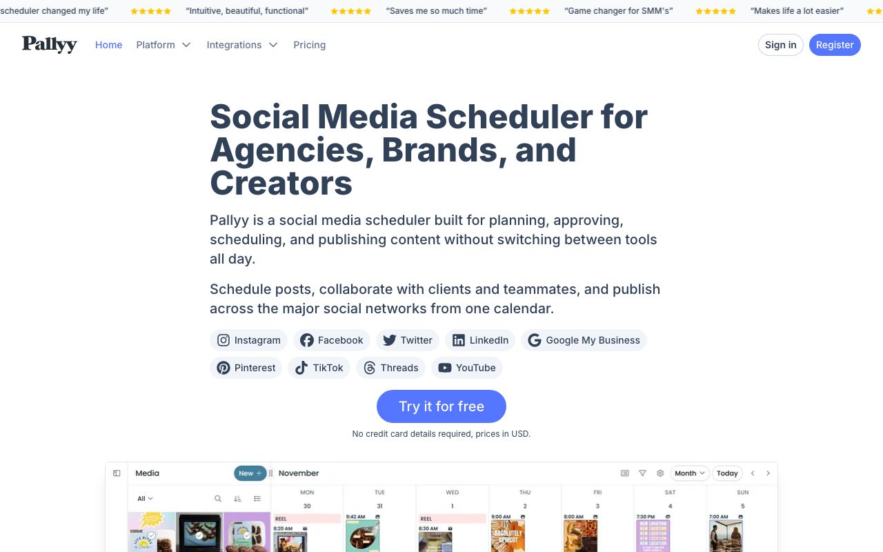 Pallyy | GetApp — zrzut ekranu interfejsu