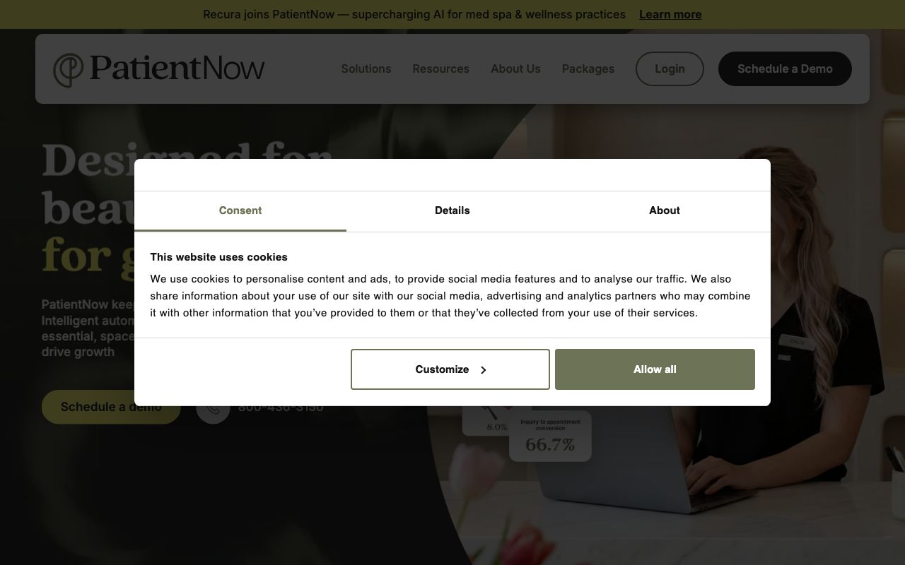 PatientNow. Verified Reviews, Pros & Cons — zrzut ekranu interfejsu