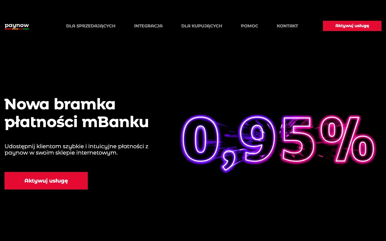 PayNow — zrzut ekranu interfejsu