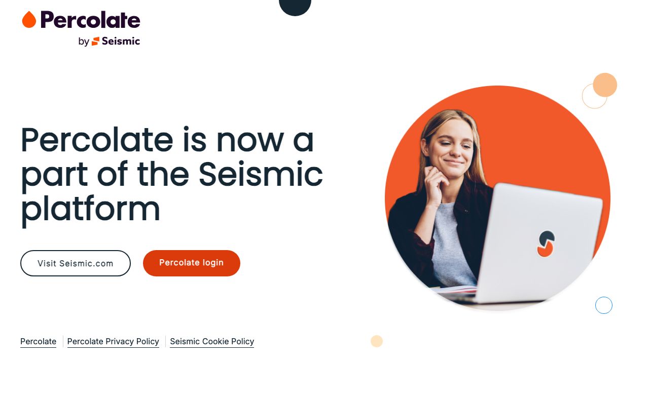 Percolate — zrzut ekranu interfejsu