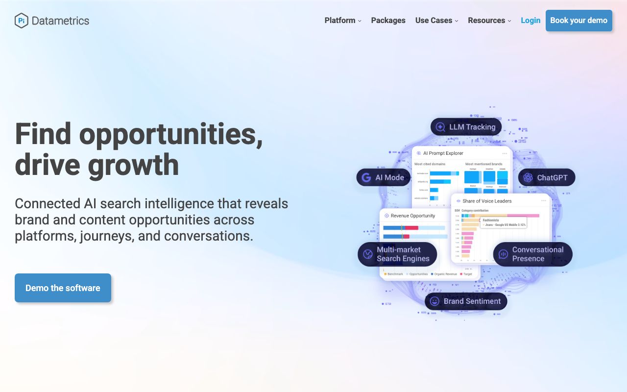 Pi Datametrics — zrzut ekranu interfejsu