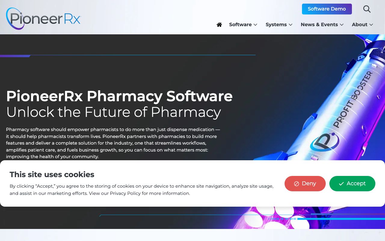 PioneerRx — zrzut ekranu interfejsu