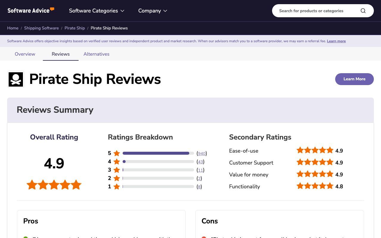 Pirate Ship — zrzut ekranu interfejsu