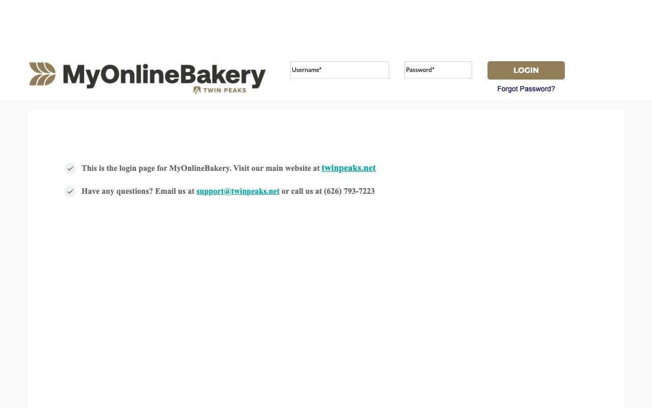 MyOnlineBakery — zrzut ekranu interfejsu