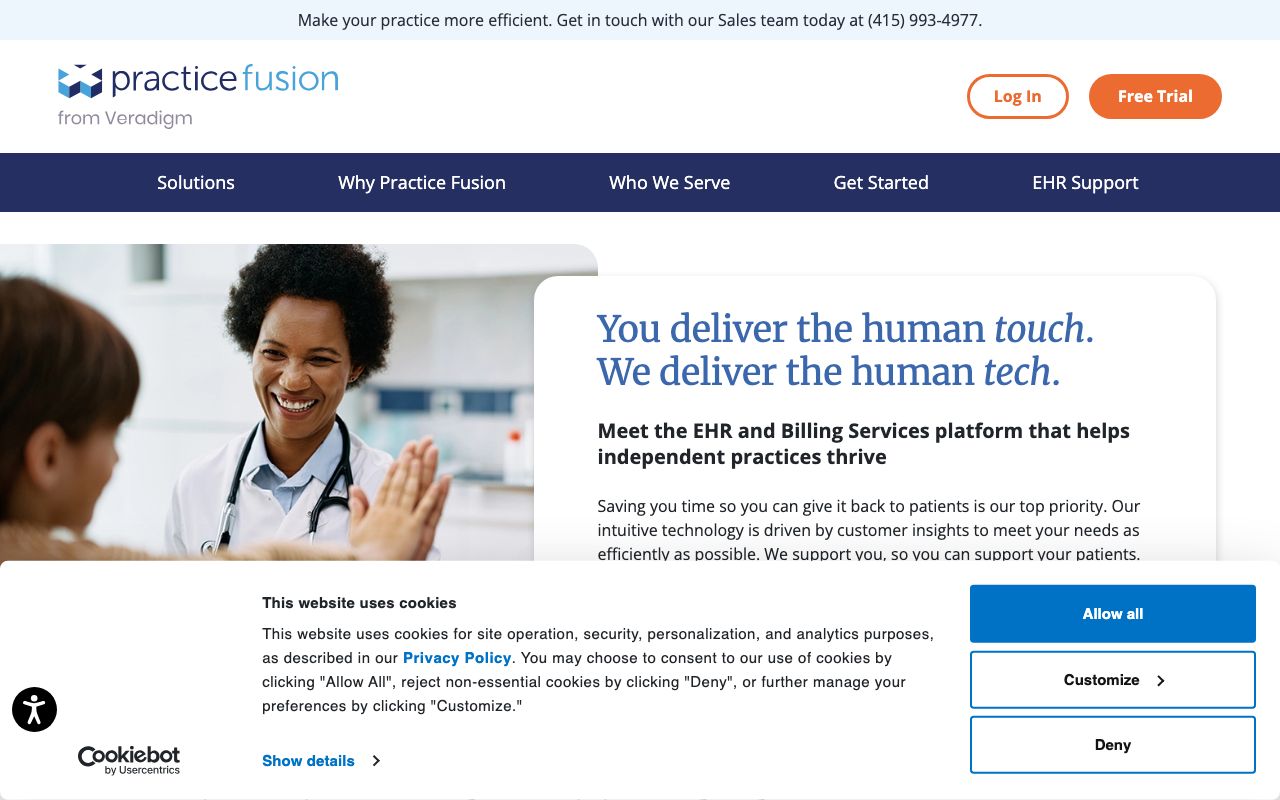Practice Fusion. Verified Reviews, Pros & ... — zrzut ekranu interfejsu