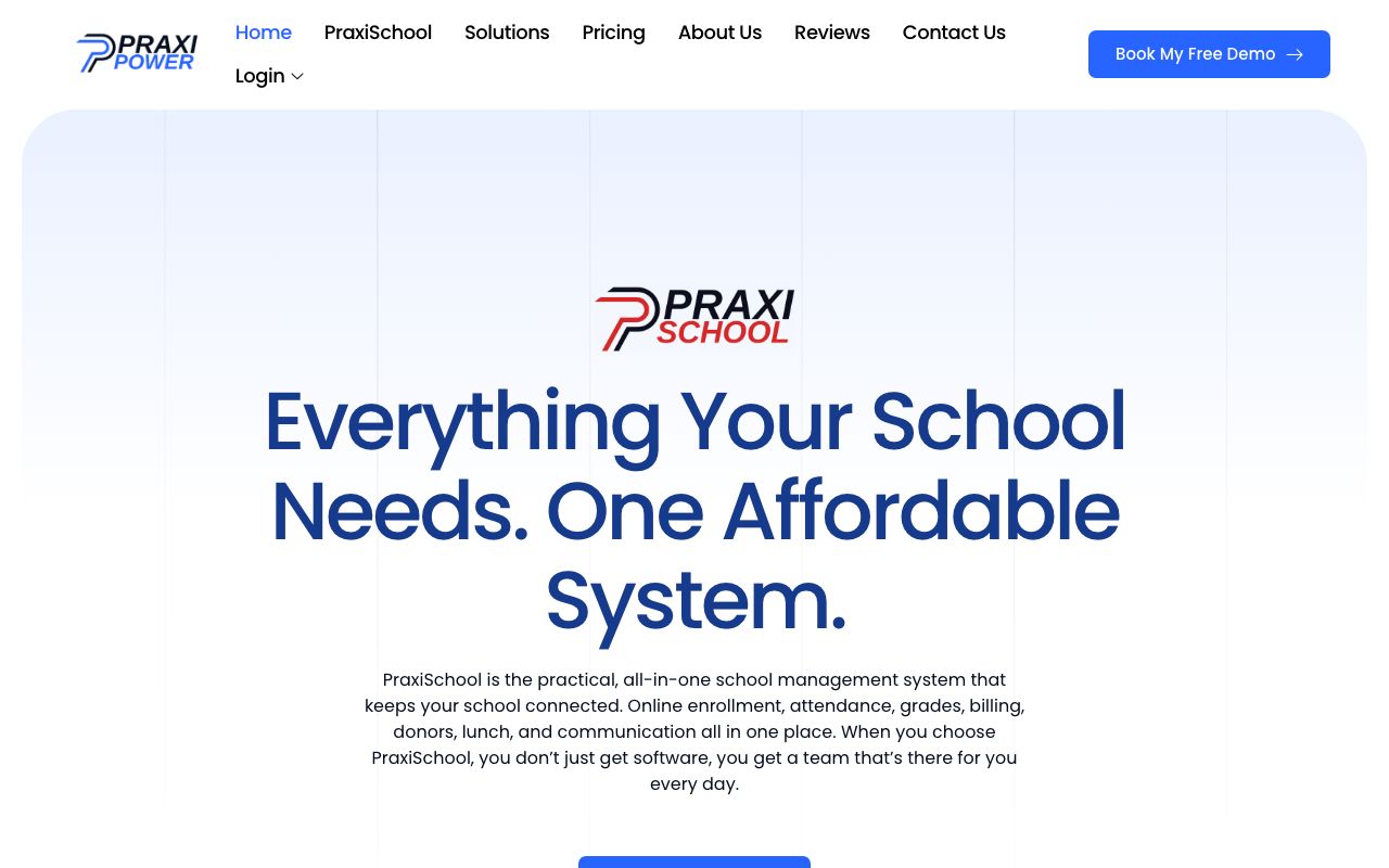 PraxiSchool — zrzut ekranu interfejsu